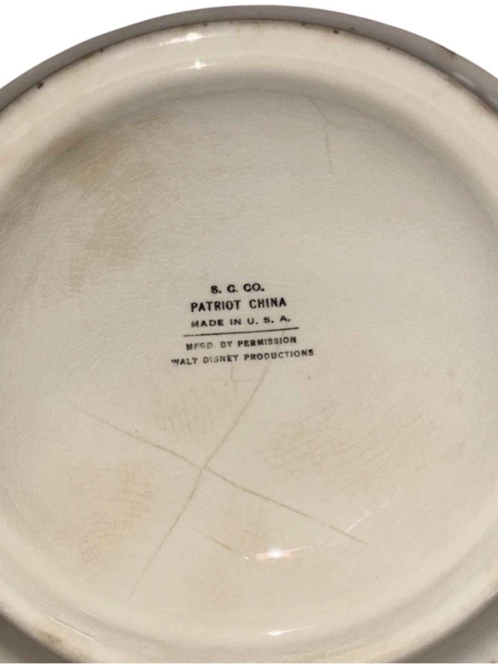 1930's DONALD DUCK Ice Cream Patriot China ceramic sectional plate Disney - Picture 2 of 4